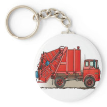 Red Garbage Truck Keychain