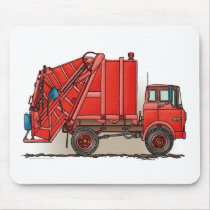 Red Garbage Truck Mousepad
