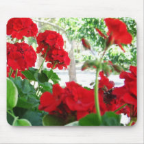 Red Geranium Flowers Mouse Mat Mouse Pads