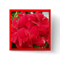 "Red Geranium Petals" Pin