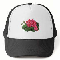 Red Geraniums with Buds Trucker Hats