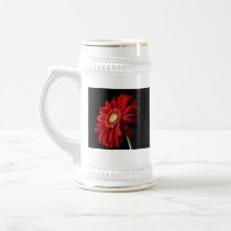 Red Gerber Daisy Beer Stein Mug