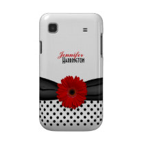 Red Gerbera Daisy Polka Dot Samsung Galaxy Case