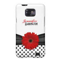 Red Gerbera Daisy Polka Dot Samsung Galaxy Case
