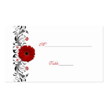 Red Gerbera Daisy Special Occasion Place Card Business Card Template