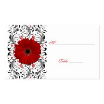 Red Gerbera Daisy Special Occasion Place Card Business Card Templates