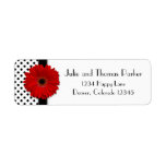 Red Gerbera Daisy Wedding Return Address Labels