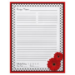 Red Gerbera Polka Dot Binder Recipe Inserts