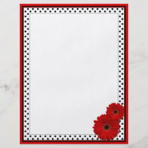 Red Gerbera Polka Dot Customize Your Own Flyers
