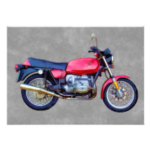 Red German Motorcycle Custom Invites