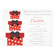 Red Gift Boxes Bridal Shower Inivitation Announcement