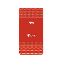 red gift tags address label