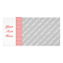 Red Gingham + Custom Colour Photo Card