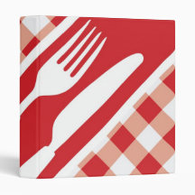 Red Gingham & Cutlery Binders