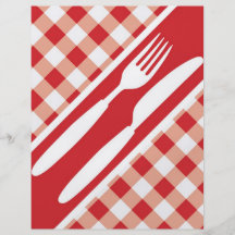 Red Gingham & Cutlery Flyer Design