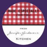 Red Gingham Jar Sticker stickers