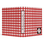 Red Gingham Monogrammed Binder