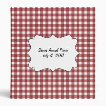 Red Gingham Picnic Vinyl Binders