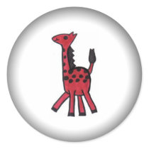 Red Giraffe Fade to Black Round Stickers