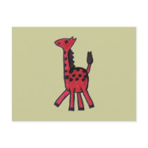Red Giraffe Postcard 