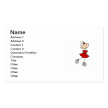 Red Girl Ice Skater T-shirts and Gifts Business Card