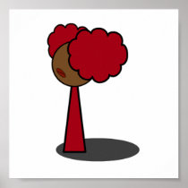 Red Girl Walking Posters
