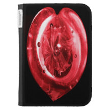 RED GLASS HEART KINDLE CASES