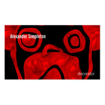 Red Glass Pug Business Card