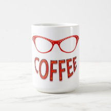 Red Glasses Smiling Coffee Mug
