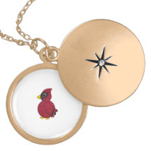 Red glitter cardinal personalized necklace