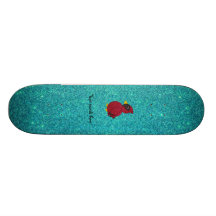 Red glitter cardinal turquoise glitter skateboard decks