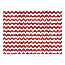 Red glitter chevrons postcards