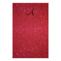 Red glitter customized stationery