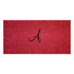 Red glitter photo card
