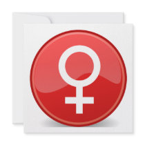 Red Glossy Female Symbol Woman Icon Announcements