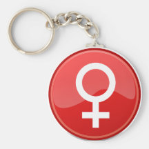 Red Glossy Female Symbol Woman Icon Key Chains