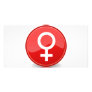 Red Glossy Female Symbol Woman Icon Picture Card