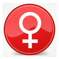 Red Glossy Female Symbol Woman Icon Photo Print