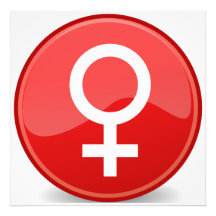 Red Glossy Female Symbol Woman Icon Photo Print
