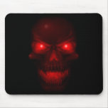 Red Glowing Skull Mouse Pad