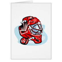 Red Goalie Mask Greeting Card