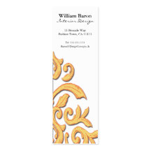 Red & Gold Baroque Damask Elegant Profile Card Business Card Template