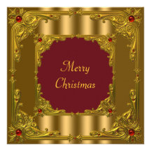 Red & Gold Christmas Holiday Cocktail Dinner Announcements