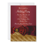 Red Gold Christmas Holiday Party Invitations