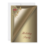 Red Gold Christmas Holiday Party Invites