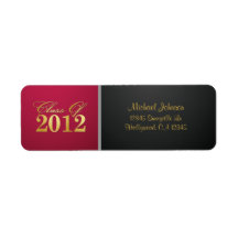 Red / Gold Class of 2012 Return Address Label