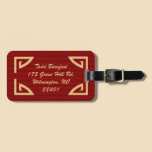 Red & Gold Deco luggage tags