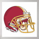 Red & Gold Football Helmet Posters