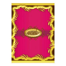 Red Gold Frame Birthday party Invitation
