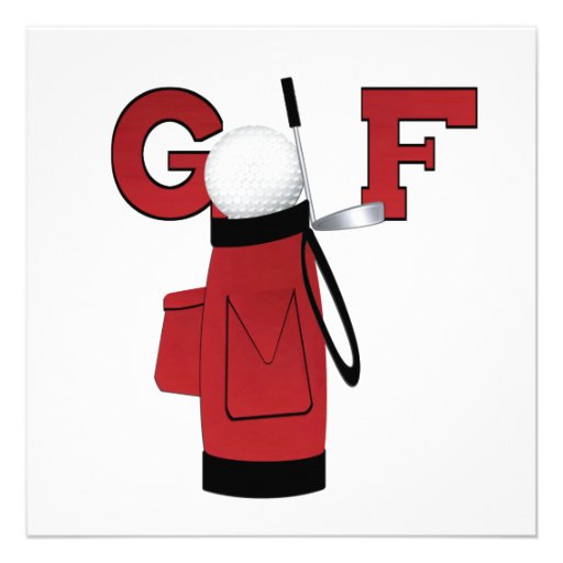 Red Golf Bag Golf T-shirts and Gifts Personalized Announcement